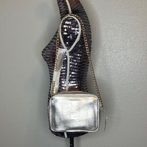Victoria’s Secret Snakeskin Silver Purse Crossbody NWT
